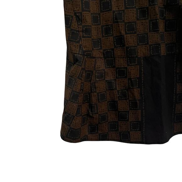 Hache Black & Brown Geometric Print Flare Cotton Tank Made in Italy 42 (M) - Picture 6 of 6